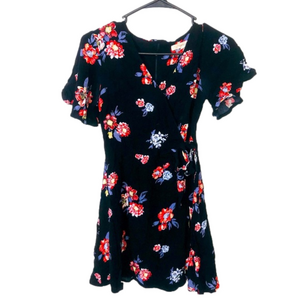 REWIND Black and Pink Floral Dress